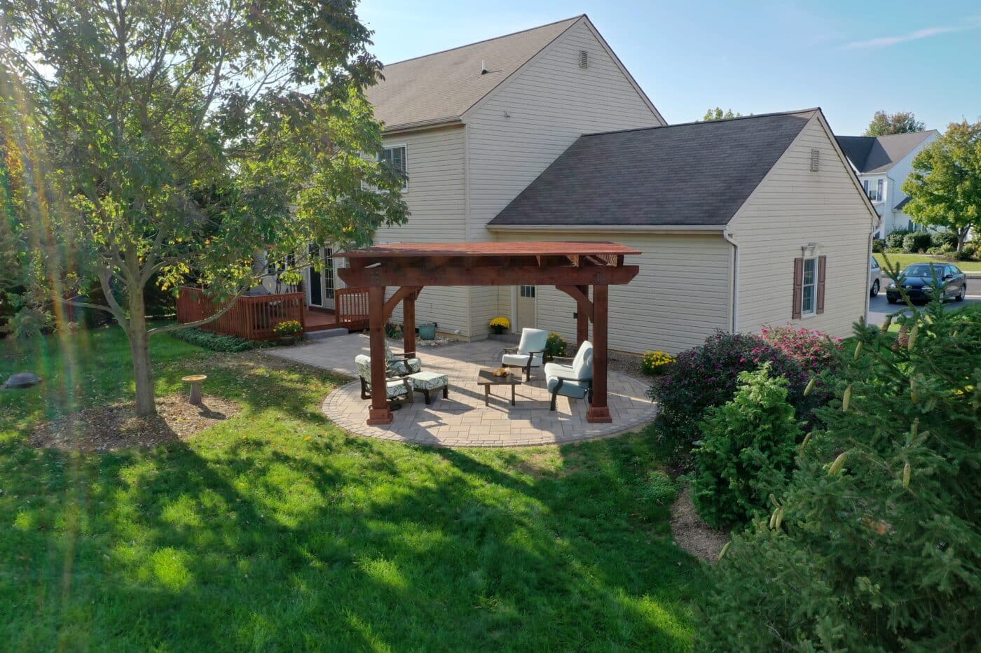 Backyard Patio Installation side view