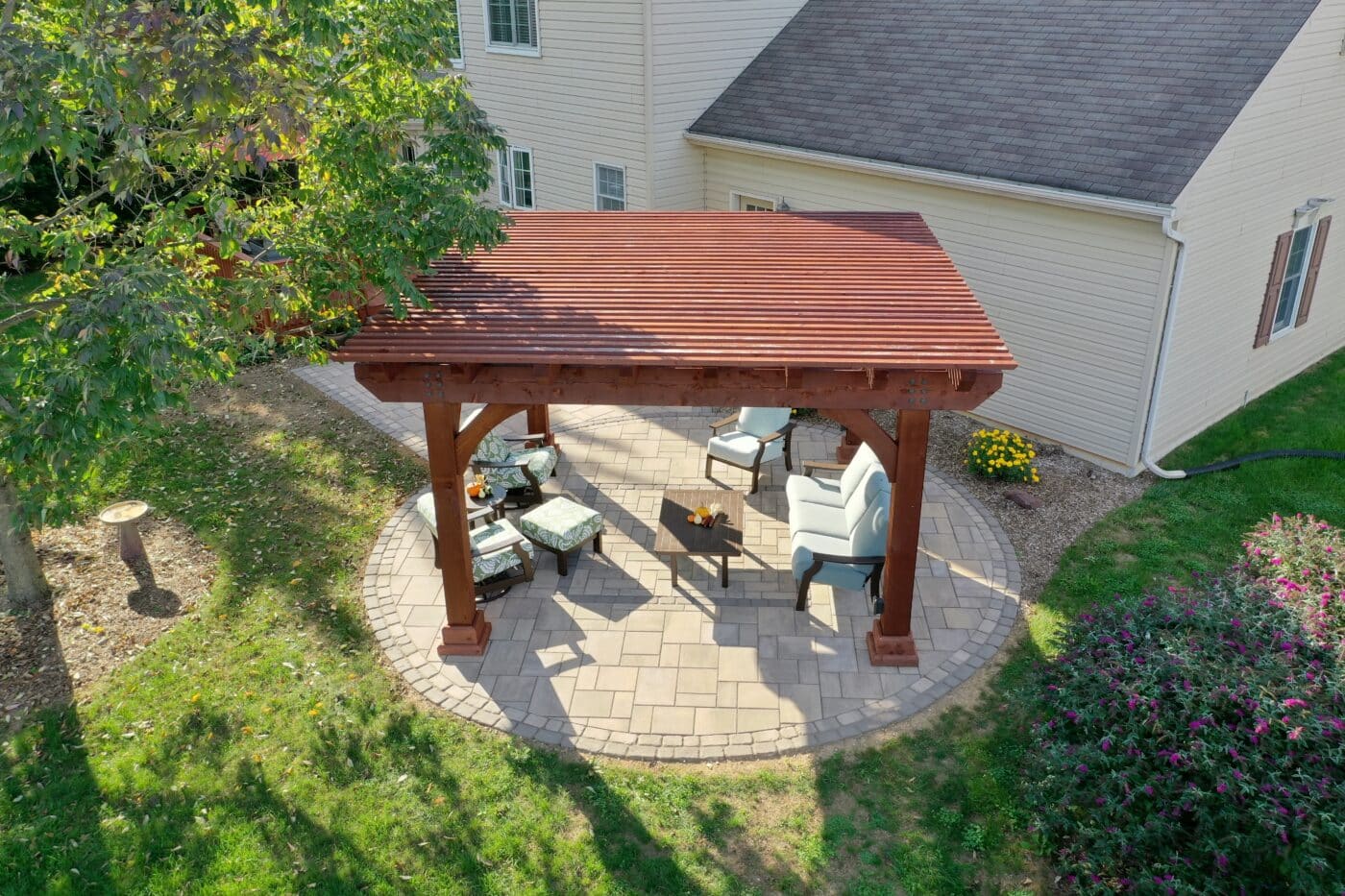 Backyard Patio Installation top view
