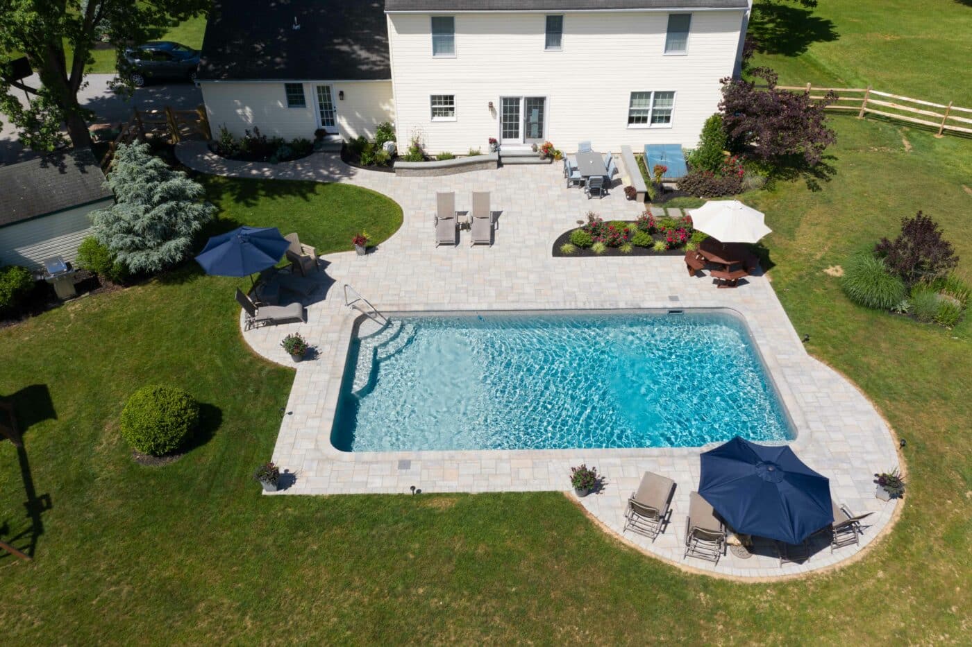 full yard landscape installation in lancaster