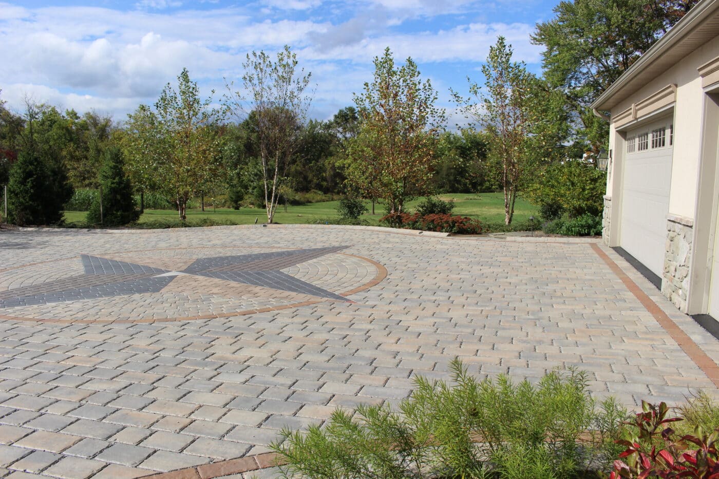 true north permeable driveway compass rose