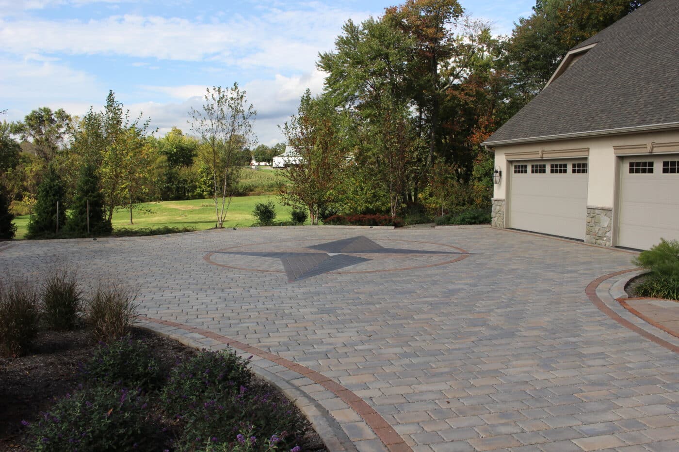true north permeable driveway in Lancaster PA wide compass