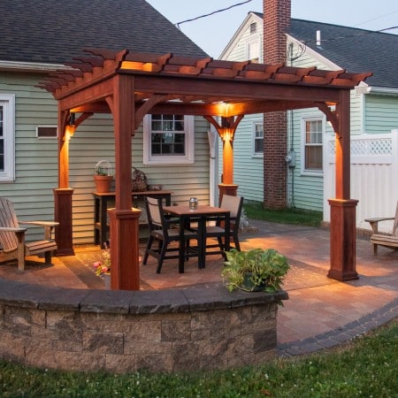 backyard patio outdoor landscape lighting