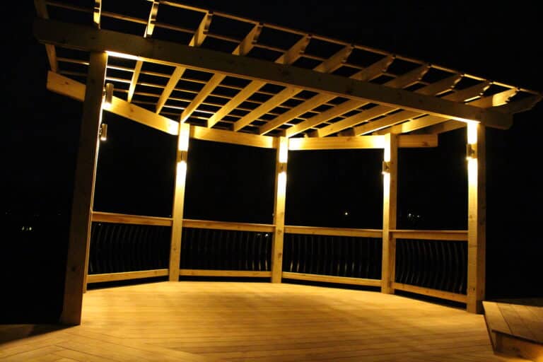 custom pergola lighting reading