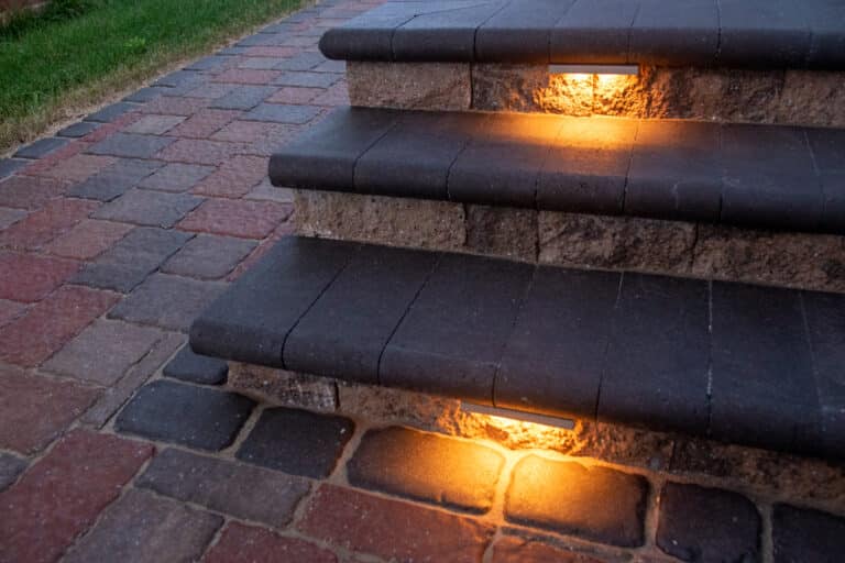 concrete patio with pergola with stair lighting 1596804333