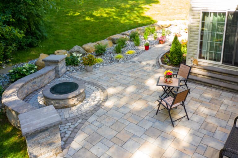 furnished concrete walkway