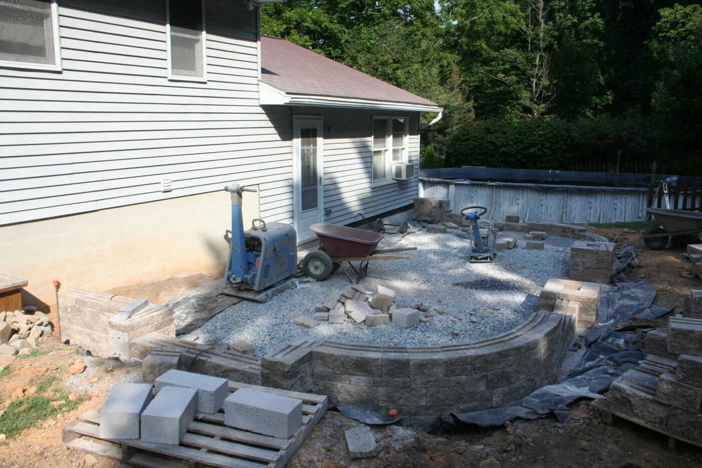 raised patio seating wall