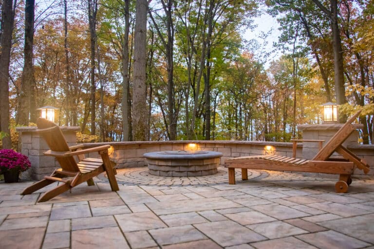 paver patio with fire pit