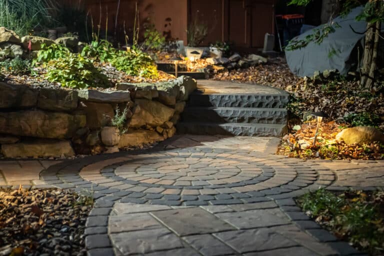 paver stone walkway lighting
