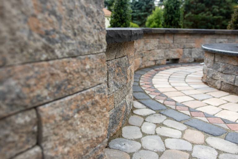 above ground fire pit with paver patio