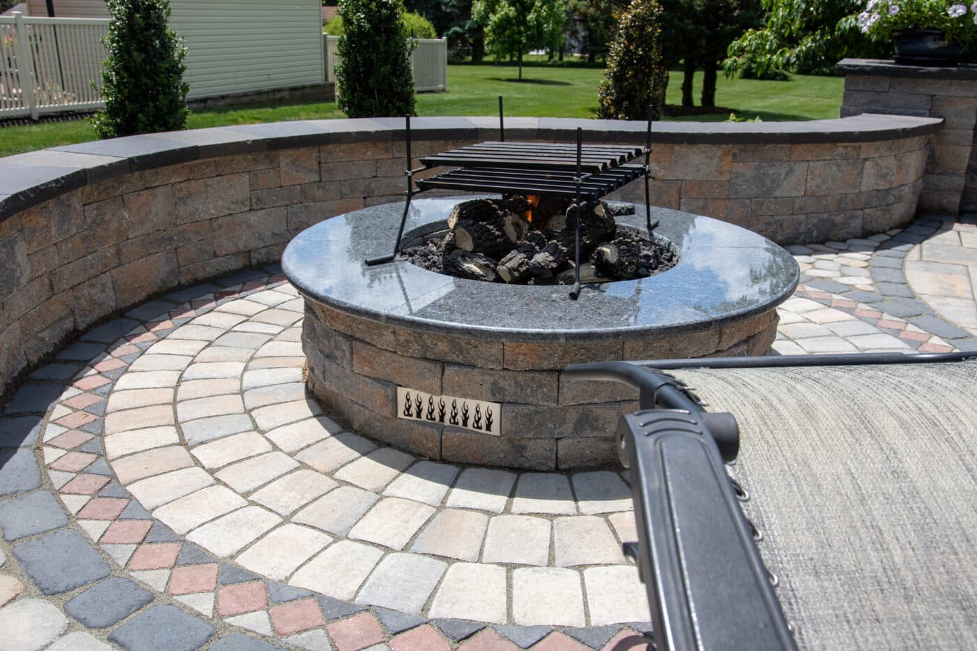 paver stone patio with fire pit 1