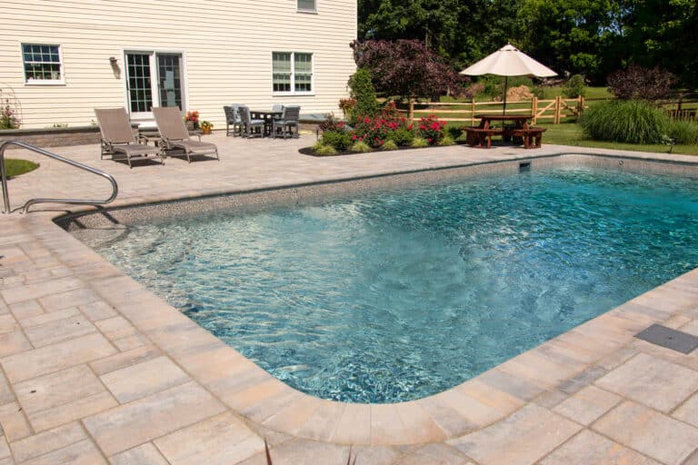 permeable patio in backyard