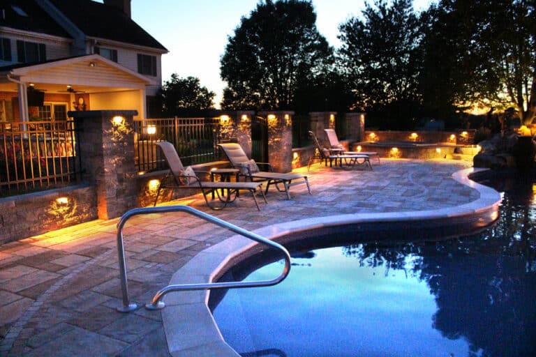 poolside patio with waterfall entrance 1 