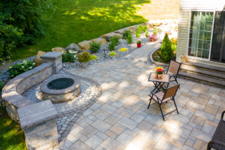 furnished concrete walkway