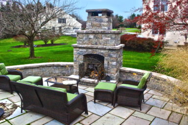 custom backyard fireplace