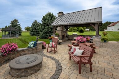 patio fire pit with pavilion