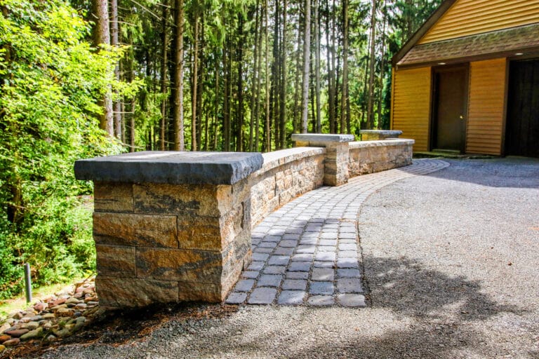 hardscaping wall with a walkway in pa