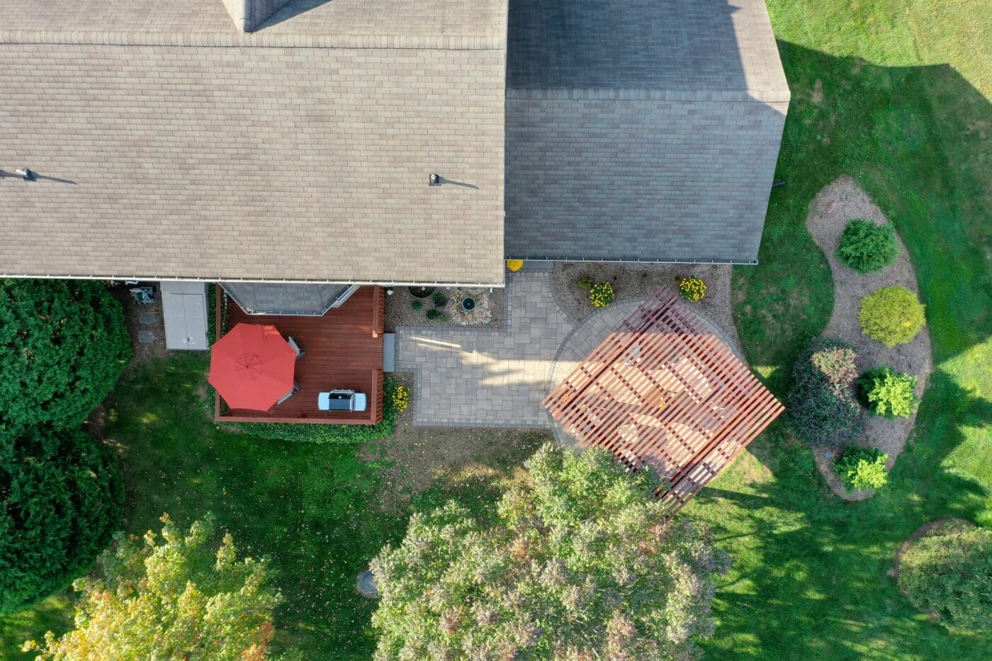 landscaping backyard patio installation project in mount joy