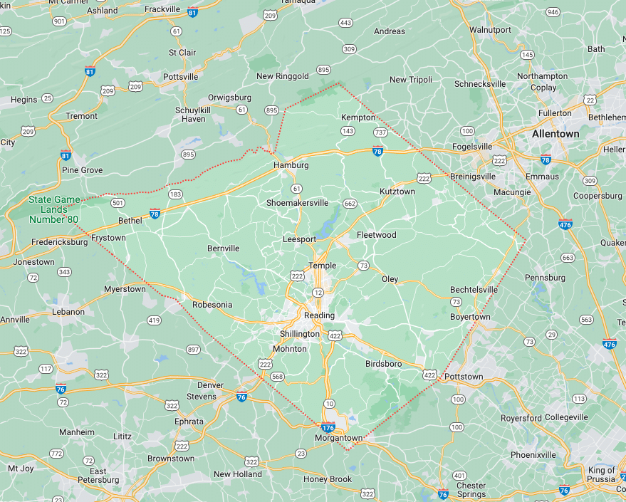 landscaping in berks map