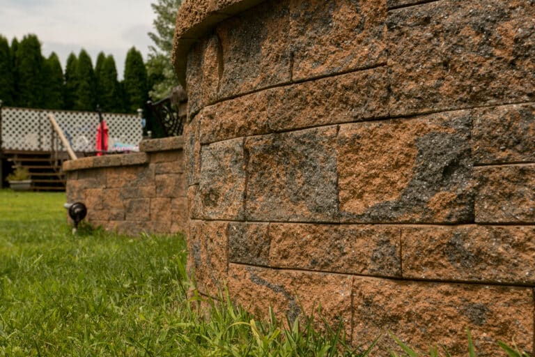 patio with seating wall