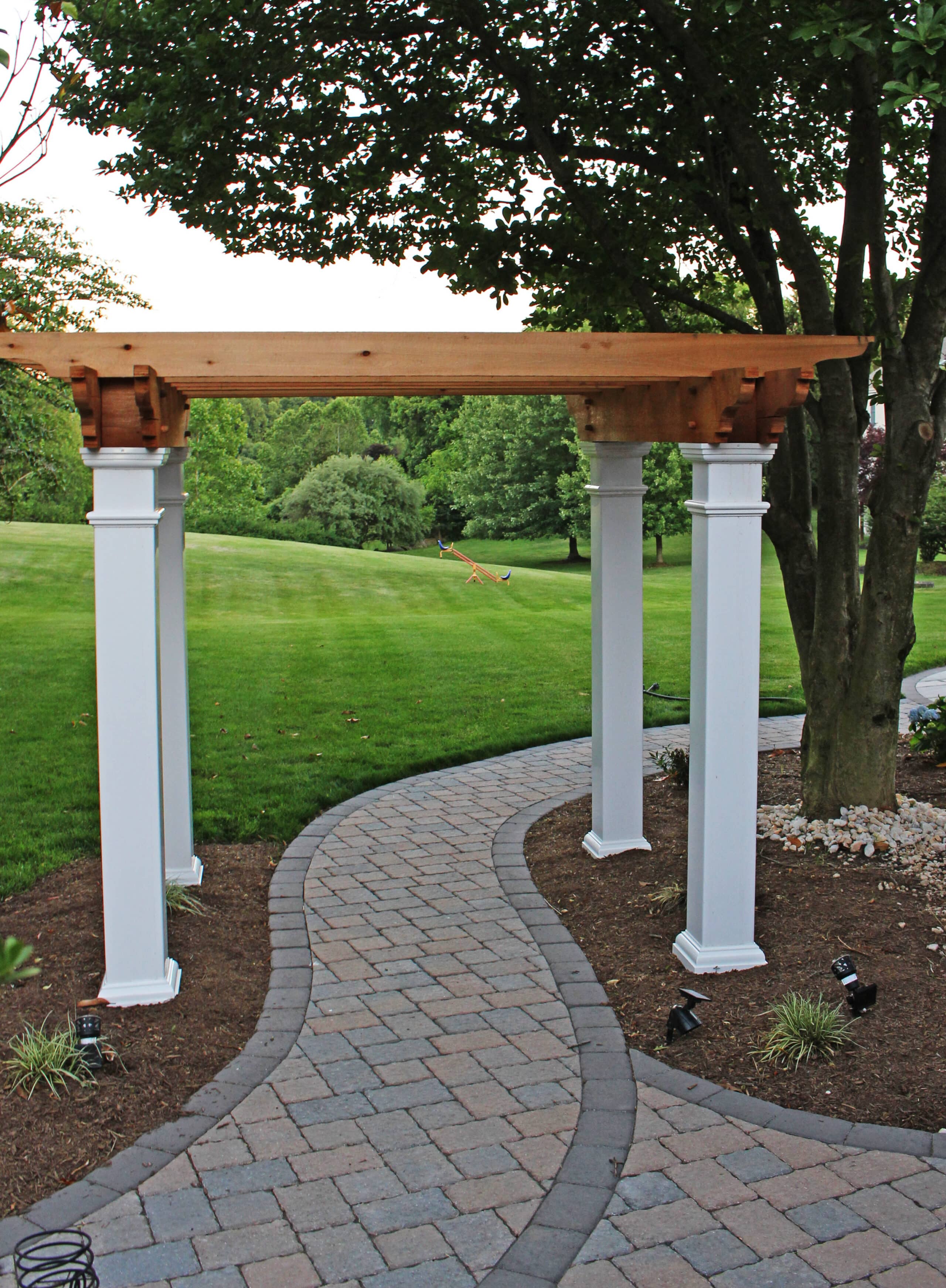 pergola over a walkway in chester county