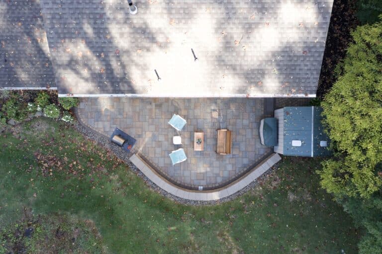 rain garden patio work
