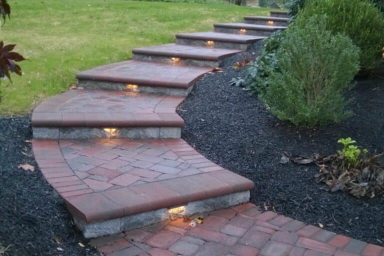 red paver steps as paver walkway ideas in chester springs pa